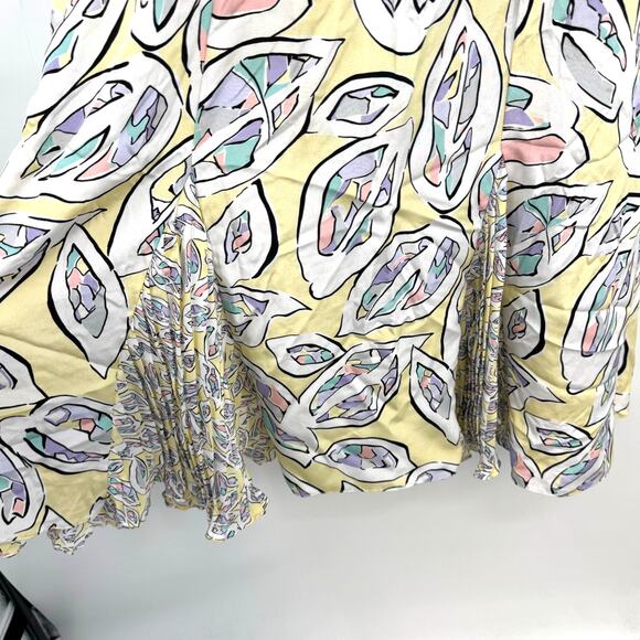 VTG Anthony Sicari Midi Dress 12 Pastel Faux Wrap Pleat Detail Smocked Waist 80s - Picture 6 of 11